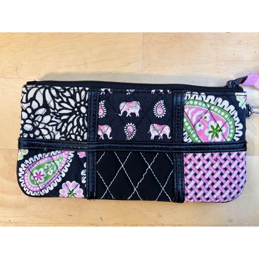 Vera Bradley Pink Elephant Patchwork Wristlet Wallet Purse - Picture 4 of 8